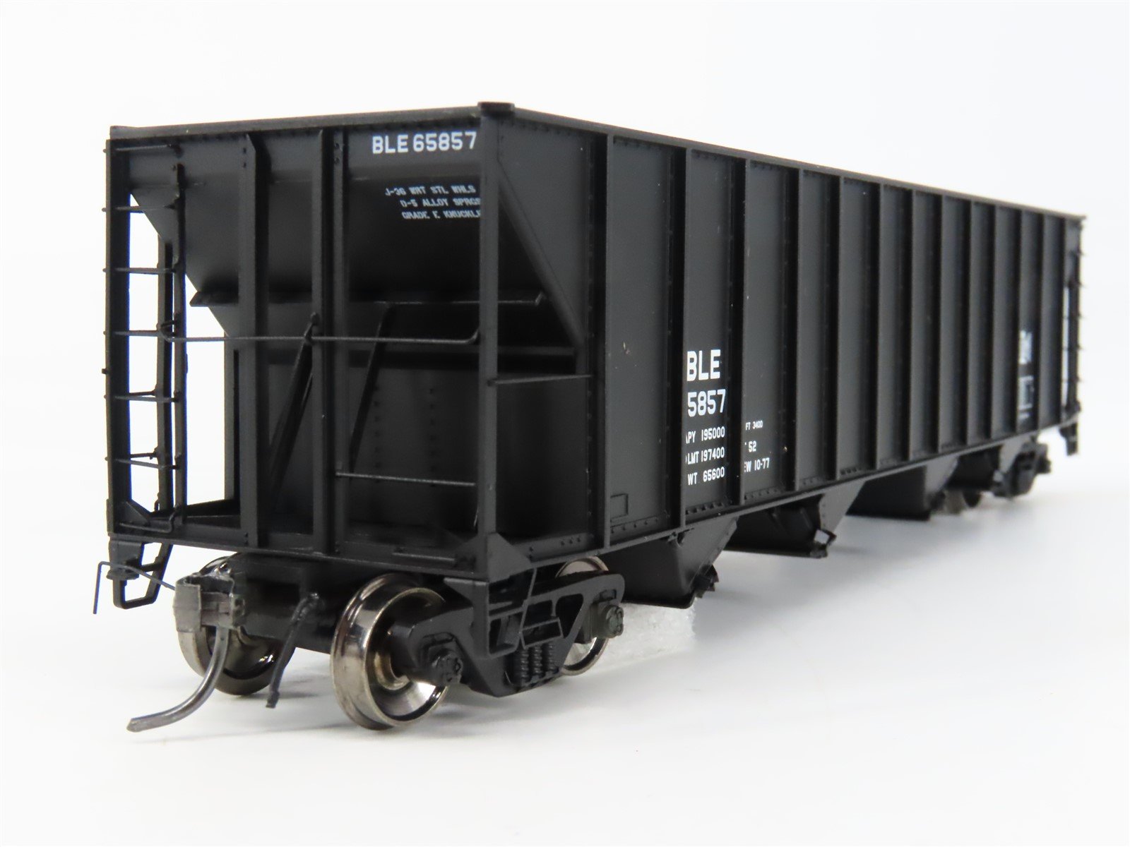 HO Scale Tangent 10850-04 B&LE Bessemer 4-Bay Bethlehem Hopper #65857 w/ Load