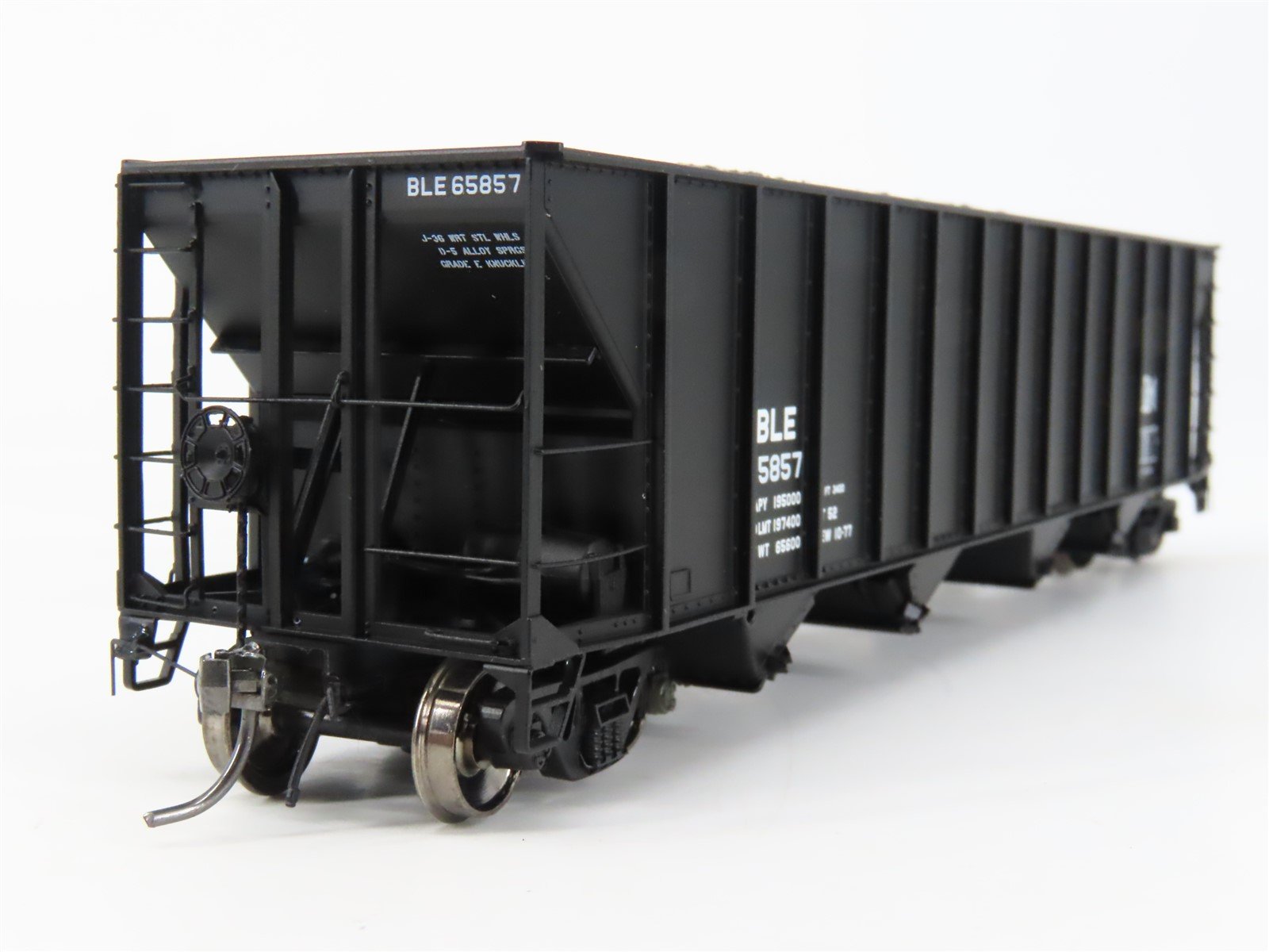HO Scale Tangent 10850-04 B&LE Bessemer 4-Bay Bethlehem Hopper #65857 w/ Load