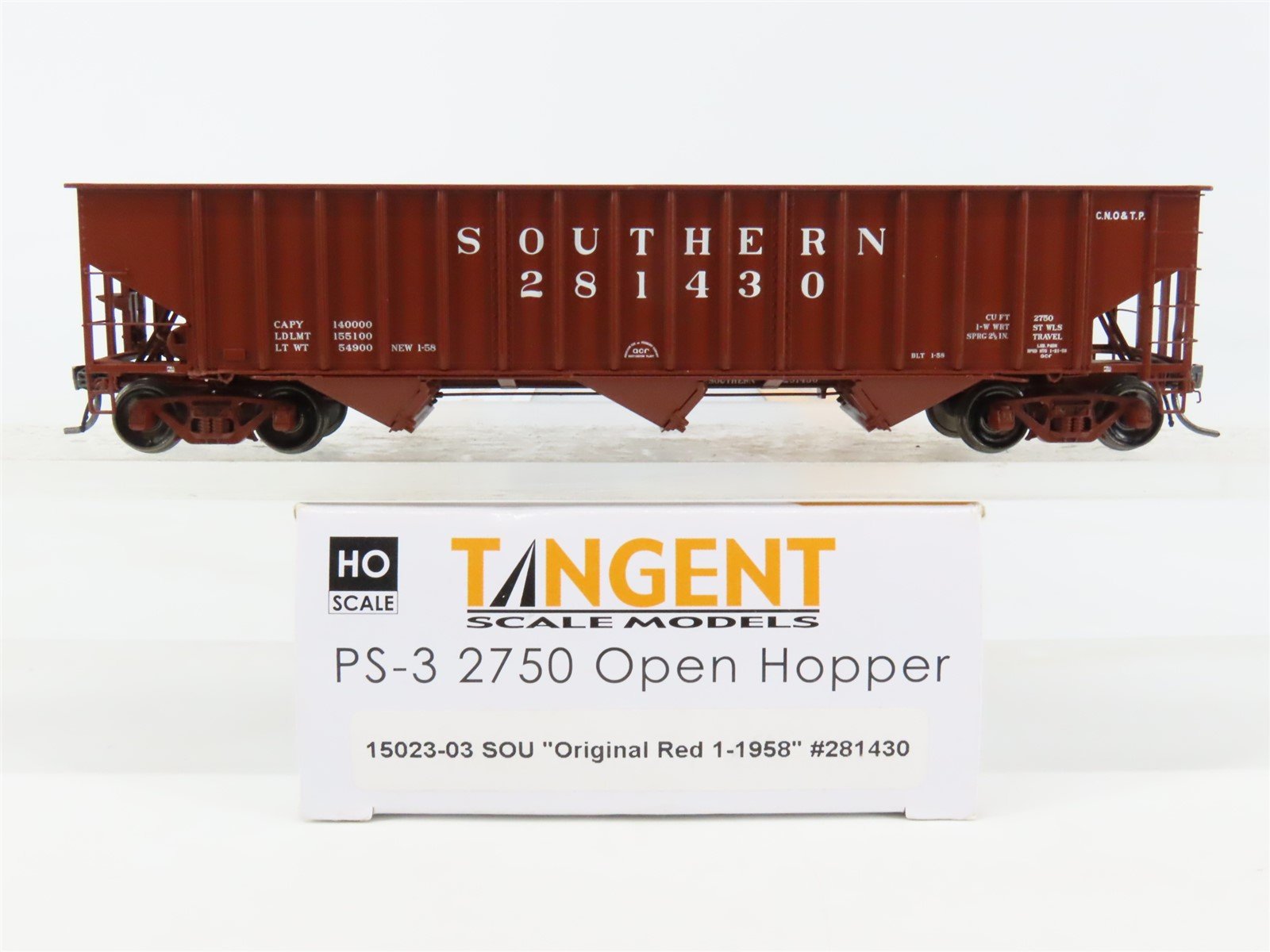 HO Scale Tangent 15023-03 SOU Southern 3-Bay PS-3 2750 Hopper #281430