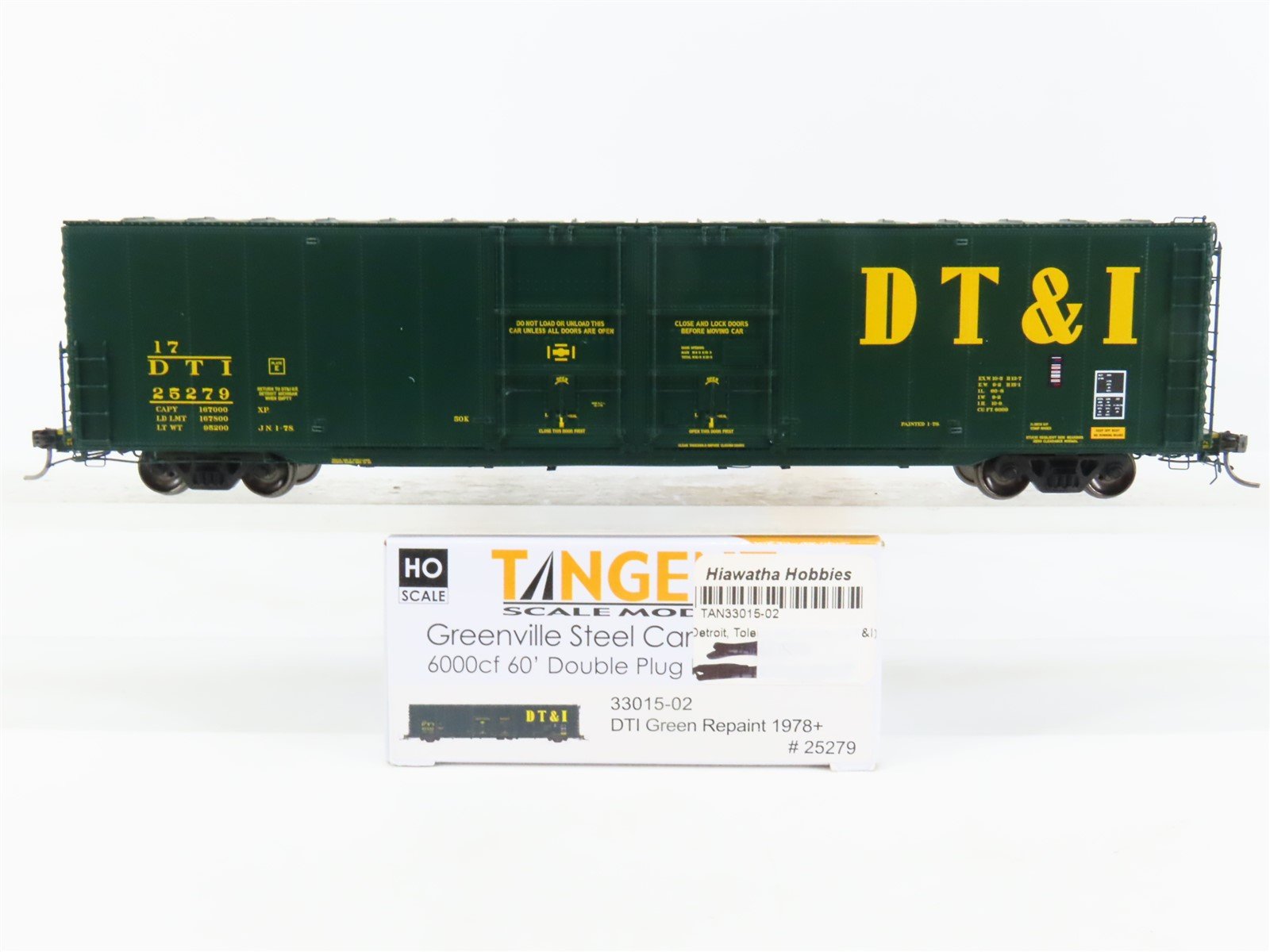 HO Scale Tangent 33015-02 DT&I 60' Greenville Double Plug Door Box Car #25279