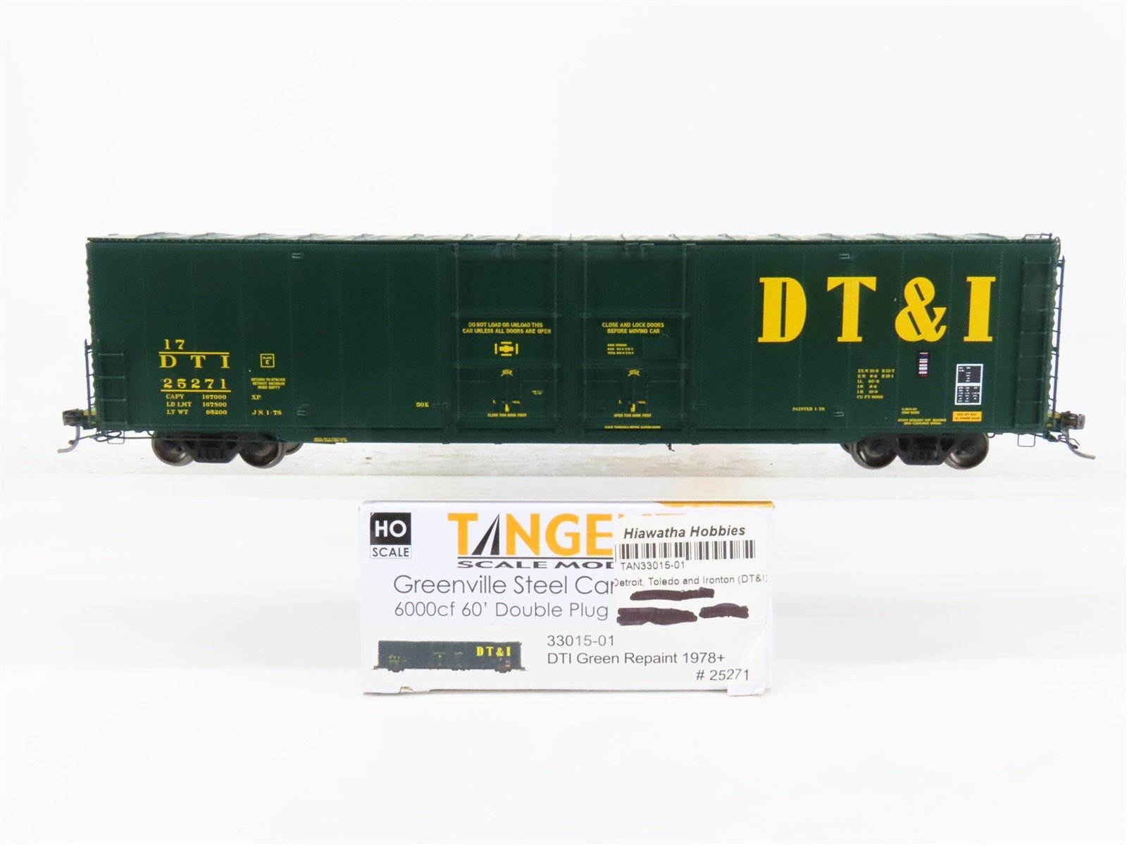 HO Scale Tangent 33015-01 DT&I 60' Greenville Double Plug Door Box Car #25271