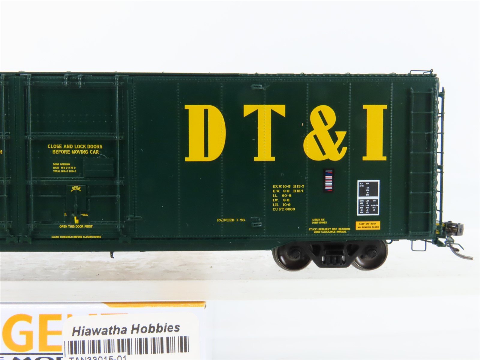 HO Scale Tangent 33015-01 DT&I 60' Greenville Double Plug Door Box Car #25271