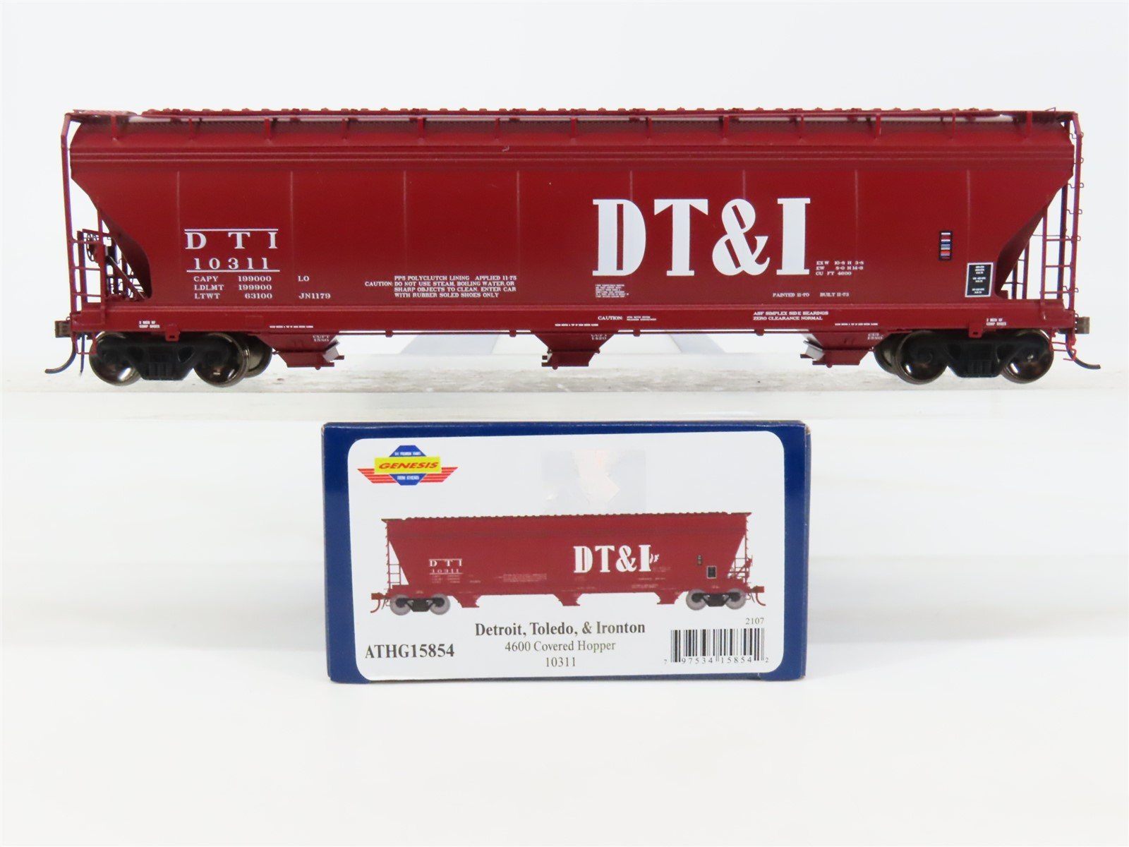 HO Scale Athearn Genesis ATHG15854 DT&I 3-Bay ACF 4600 Covered Hopper #10311