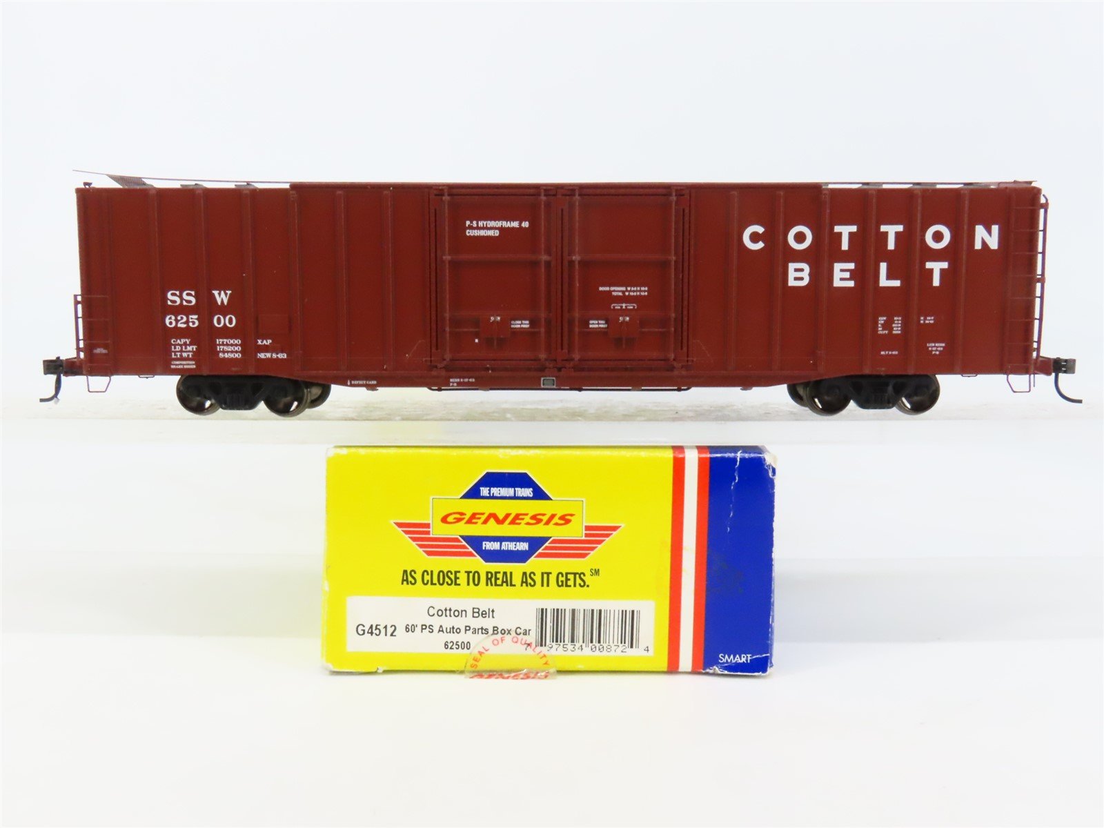 HO Scale Athearn Genesis G4512 SSW Cotton Belt 60' PS Auto Parts Box Car #62500