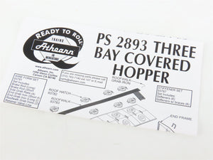 HO Scale Athearn 93763 ERIE Railroad 3-Bay PS 2893 Covered Hopper #21888