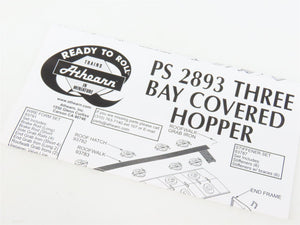 HO Scale Athearn 93756 CB&Q Burlington Route 3-Bay PS 2893 Covered Hopper #85053