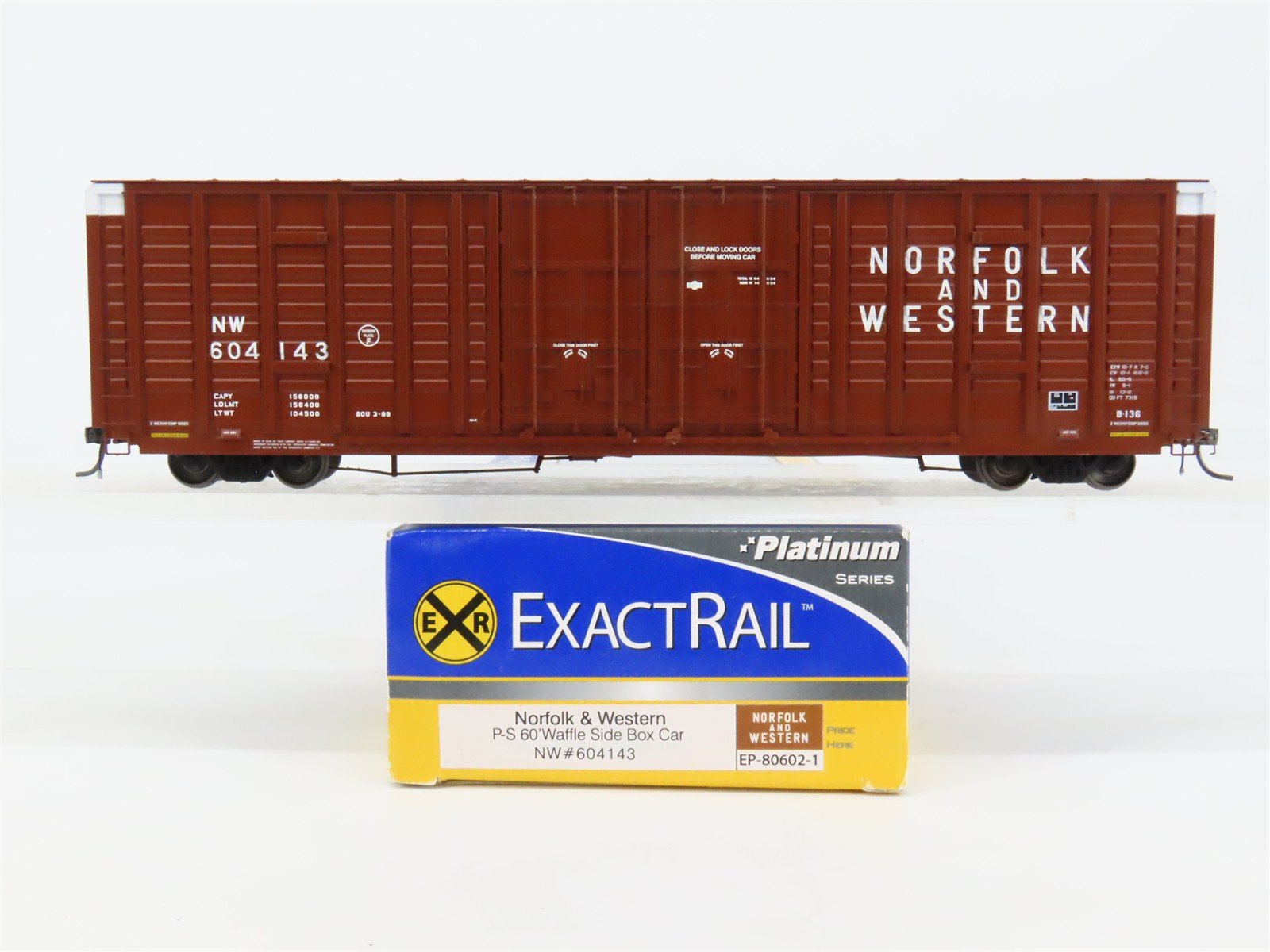 HO Scale ExactRail EP-80602-1 NW Norfolk & Western 60' Waffle Side Box Car RTR