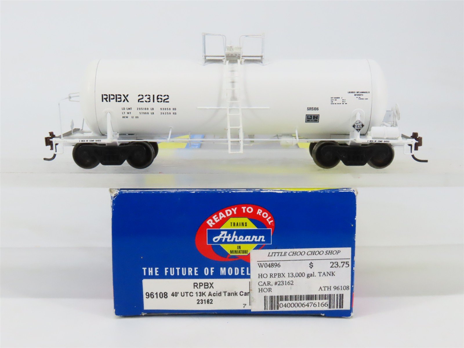 HO Scale Athearn 96108 RPBX 40' 13,000 Gallon Acid Tank Car 23162 RTR