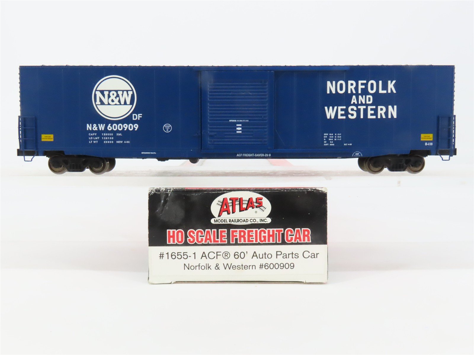 HO Scale Atlas 1655-1 NW Norfolk & Western 60' ACF Auto Parts Box Car 600909 RTR