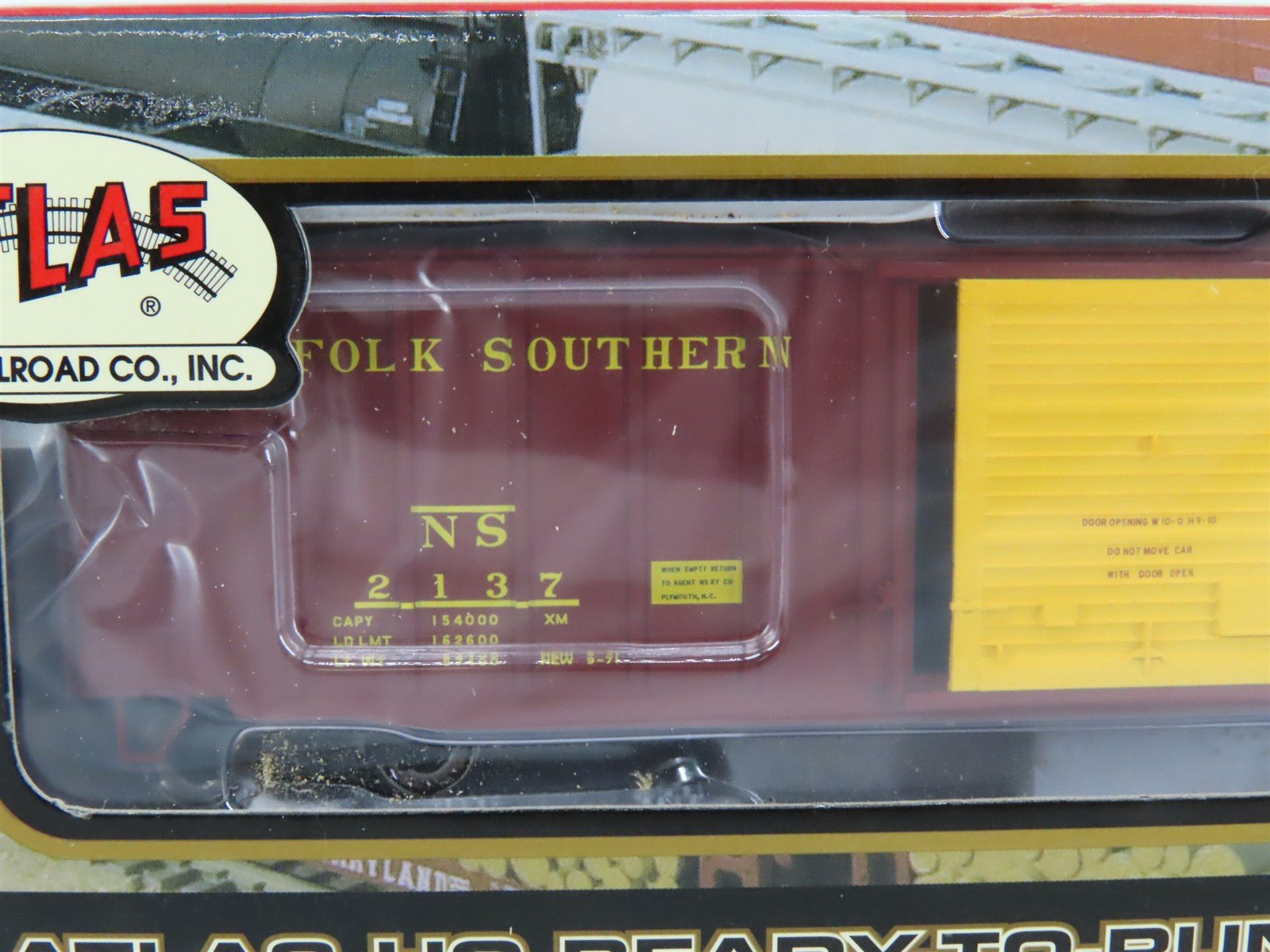 HO Scale Atlas 1354-4 NS Norfolk Southern 50' Box Car 2137 RTR