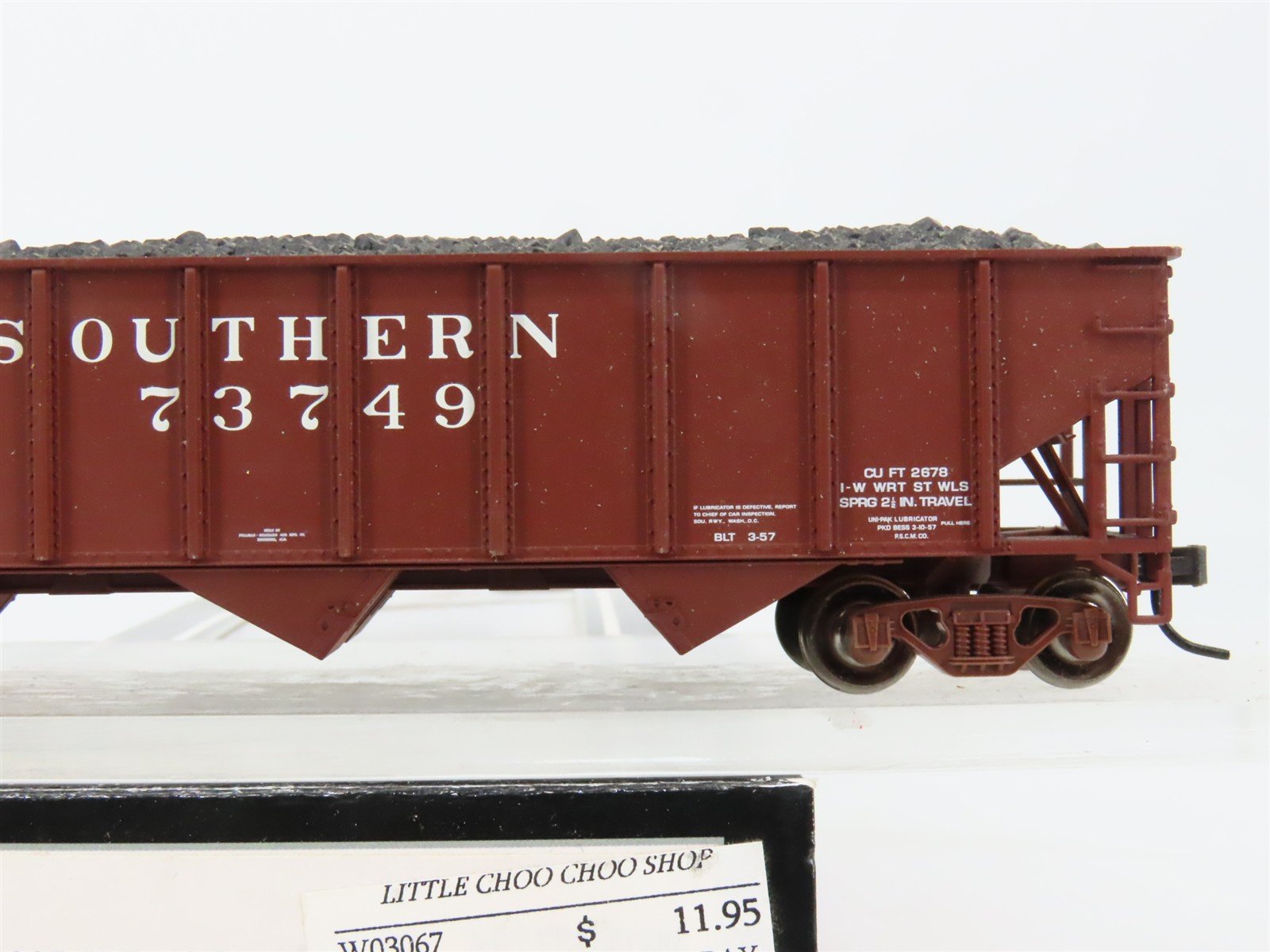 HO Scale Atlas 1402 SOU Southern 3-Bay Hopper 73749 RTR