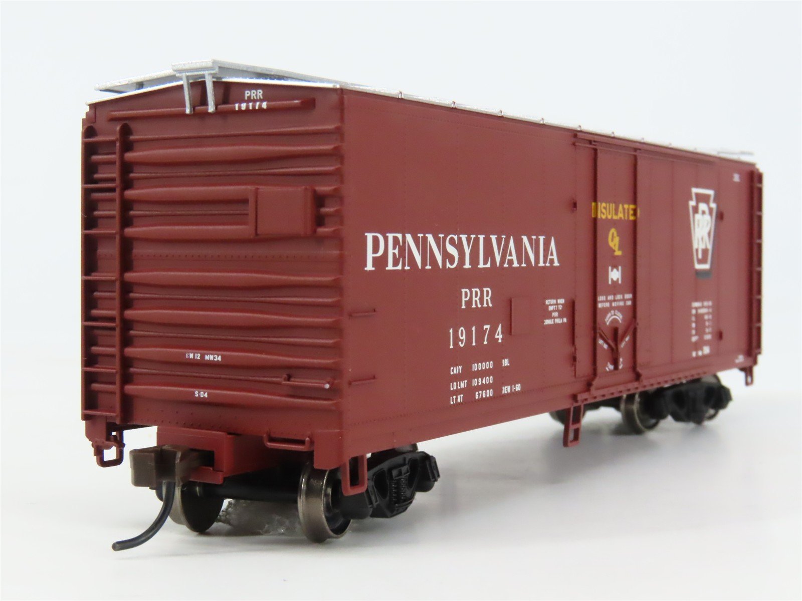 HO Scale Atlas 20001625 PRR Pennsylvania 40' Plug Door Box Car 19174 RTR
