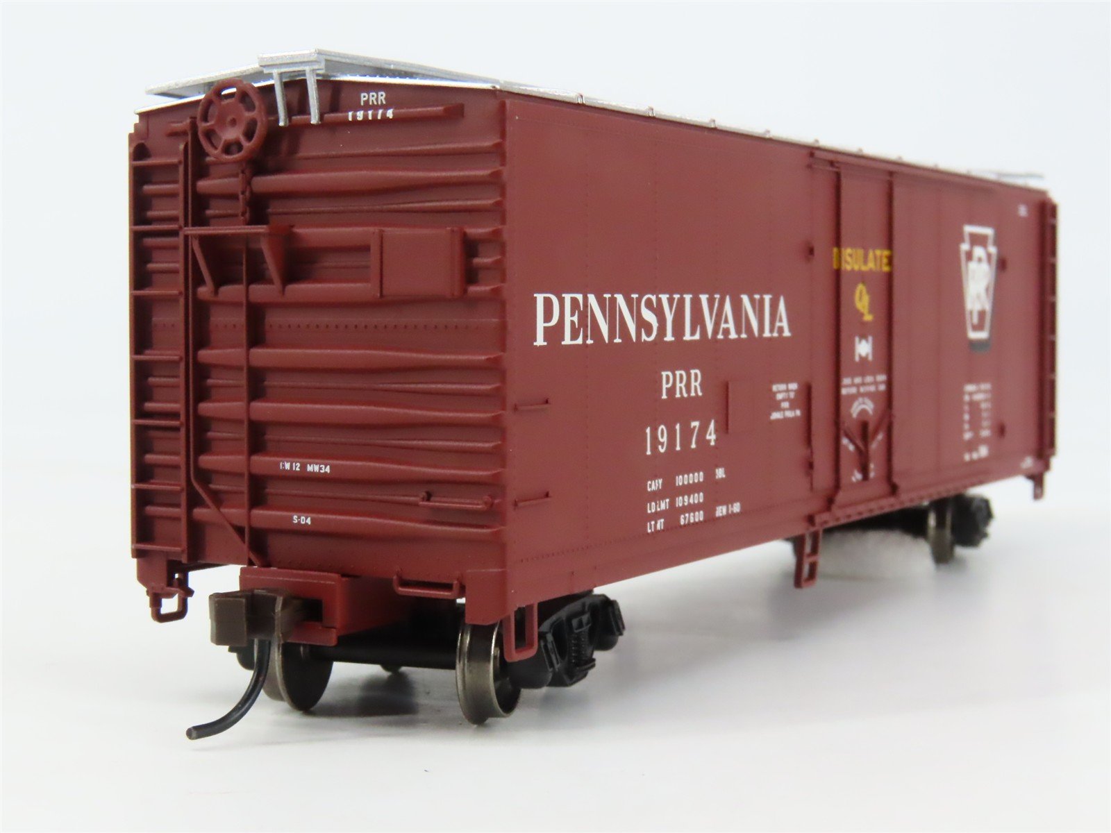 HO Scale Atlas 20001625 PRR Pennsylvania 40' Plug Door Box Car 19174 RTR