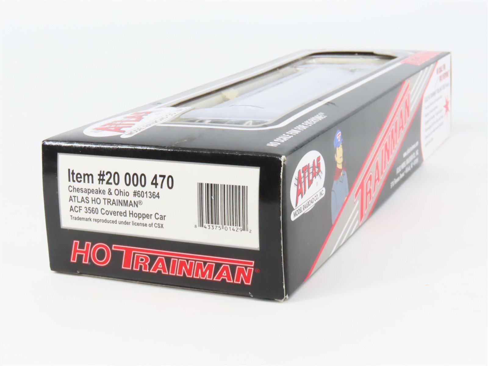 HO Scale Atlas 20000470 C&O Chesapeake & Ohio 3-Bay Covered Hopper 601364 RTR