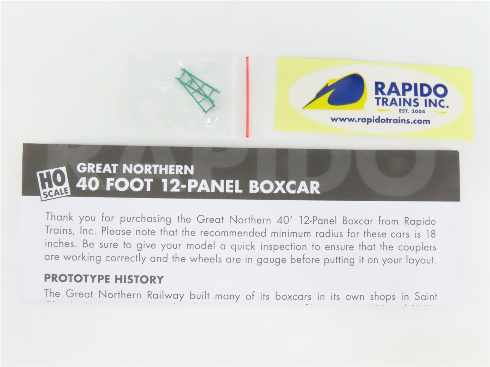 HO Scale Rapido 155003A GN Great Northern 40' Box Car 21626 RTR