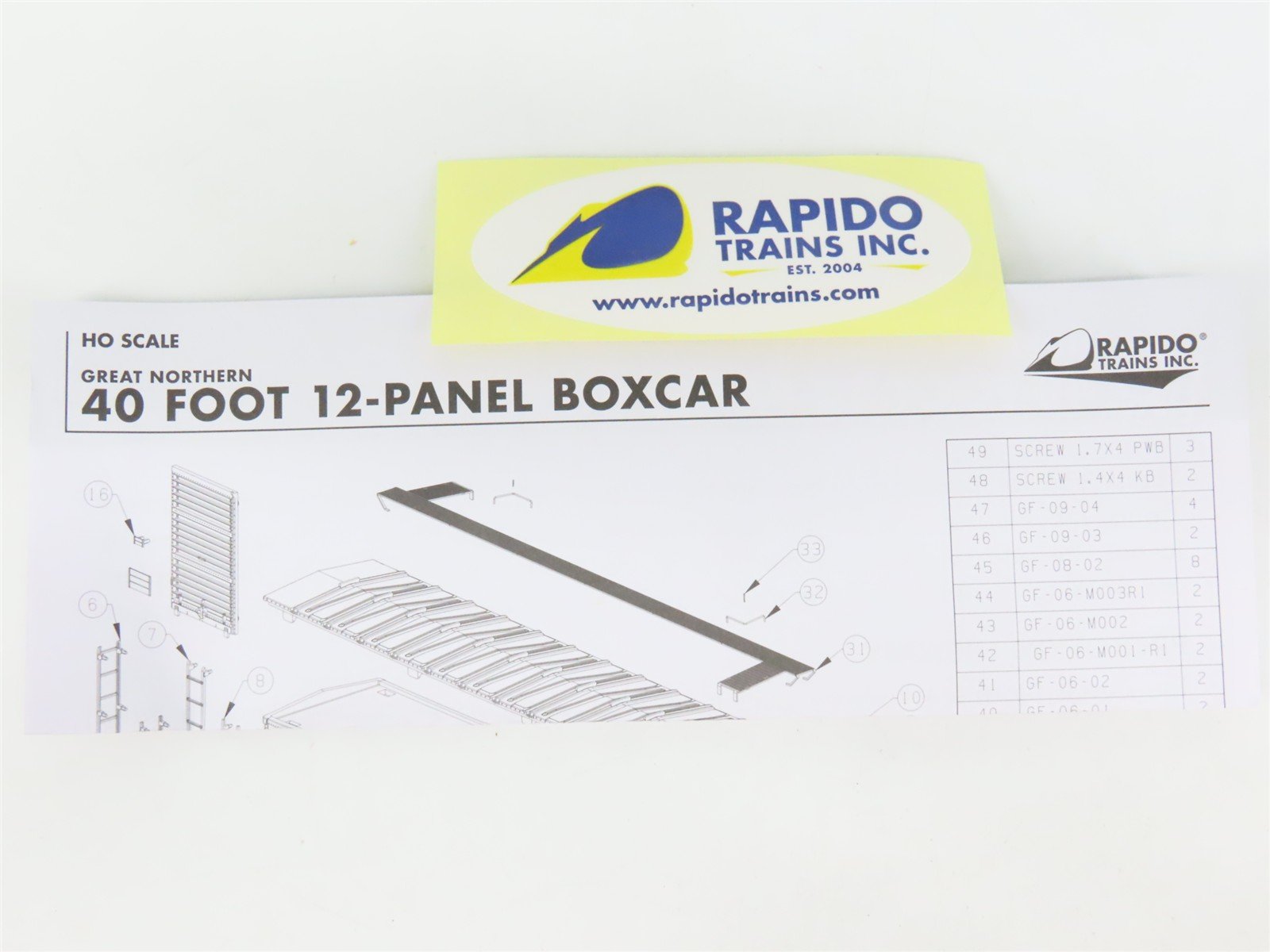 HO Scale Rapido 155007A GN Great Northern 40' Box Car 5363 RTR