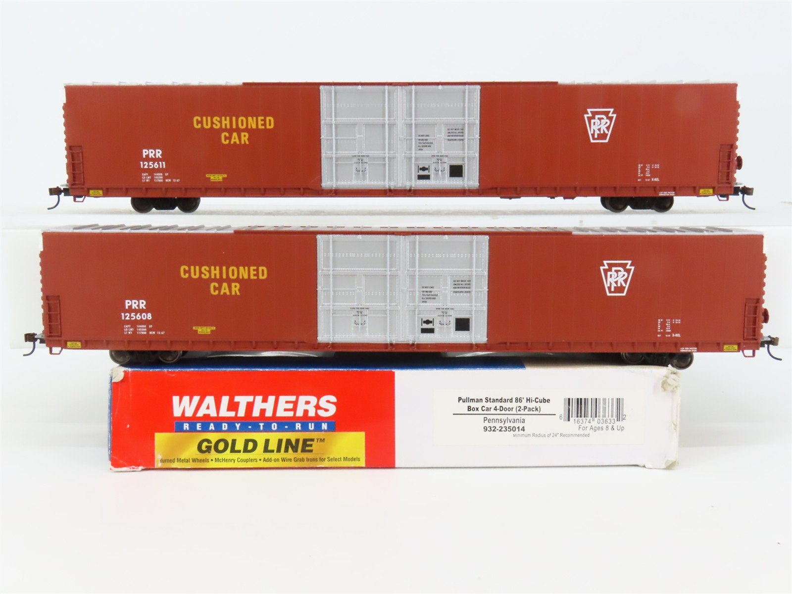 HO Scale Walthers 932-235014 PRR Pennsylvania 86' 86' Hi-Cube Box Car 2-Pack RTR