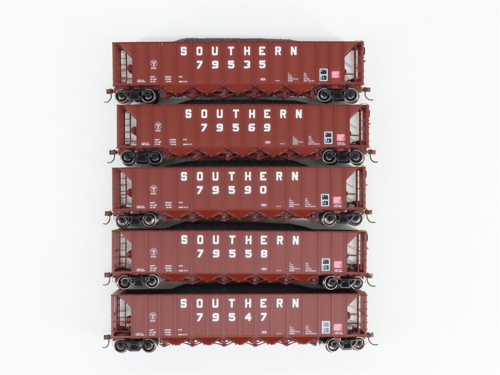 HO Scale Athearn ATH98343 SOU Southern 5-Bay Rapid Discharge Hopper 5-Pack RTR