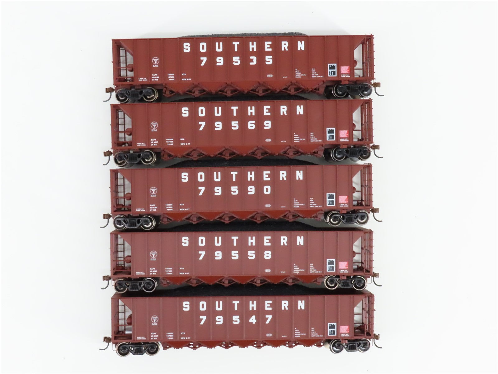 HO Scale Athearn ATH98343 SOU Southern 5-Bay Rapid Discharge Hopper 5-Pack RTR