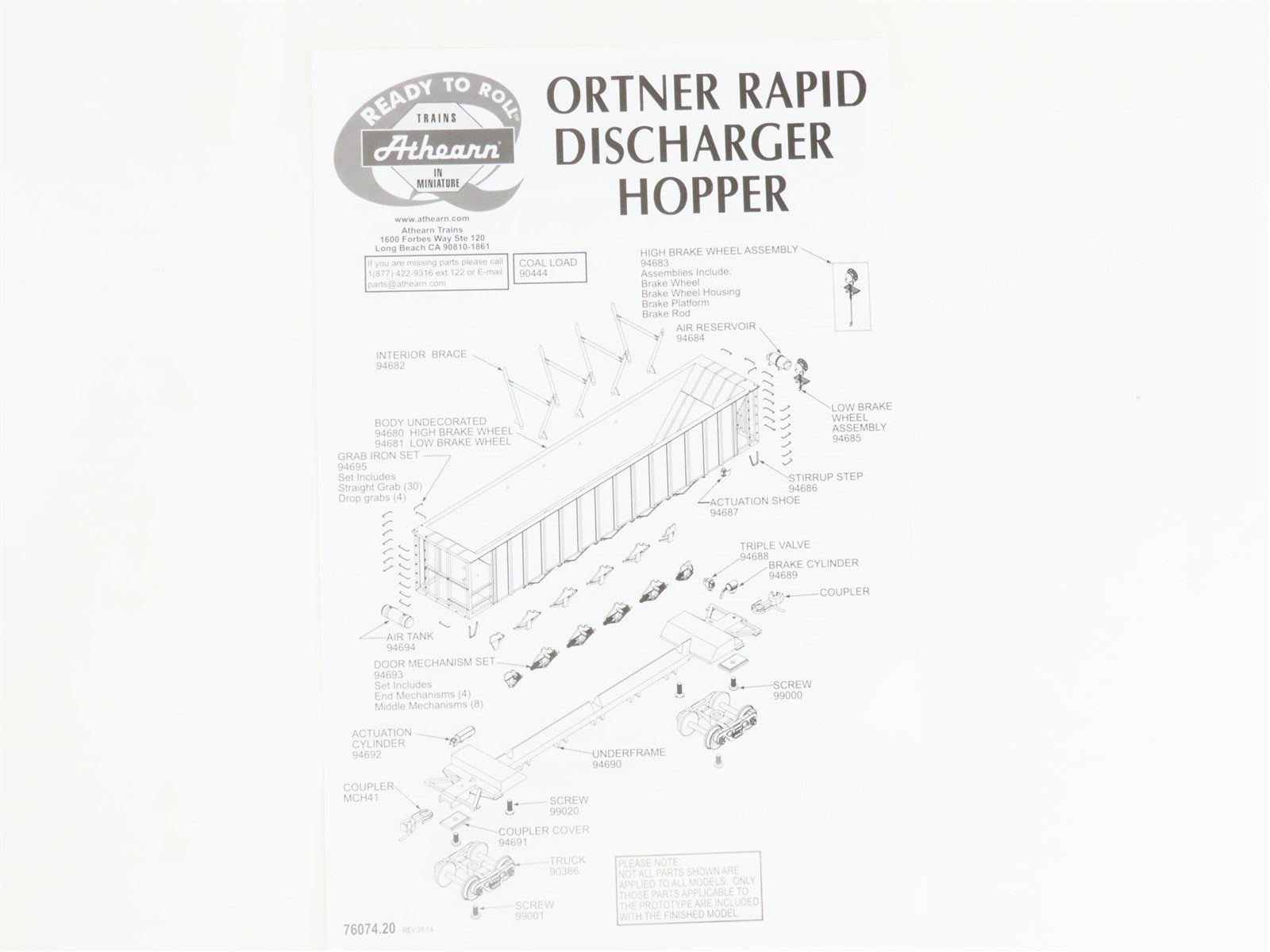 HO Scale Athearn ATH98343 SOU Southern 5-Bay Rapid Discharge Hopper 5-Pack RTR