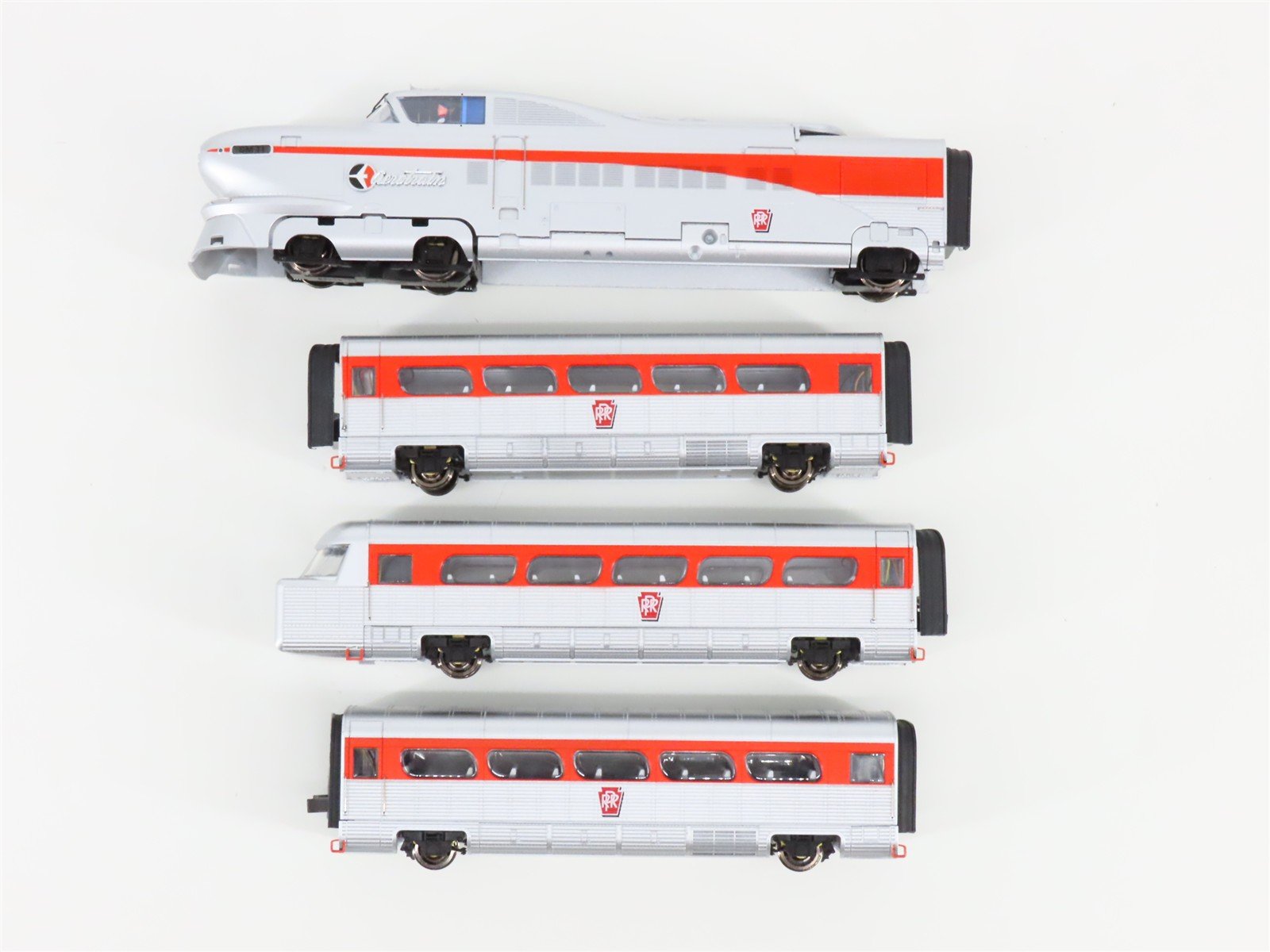 HO Con-Cor 01-008742 PRR Pennsylvania 1956 AeroTrain 4-Unit Set - DCC Ready
