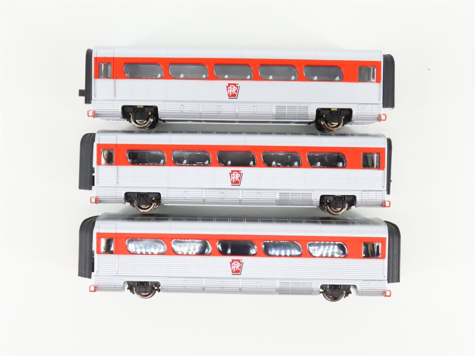 HO Con-Cor 0001-008752 PRR Pennsylvania '56 AeroTrain Passenger 3-Car Add-On Set
