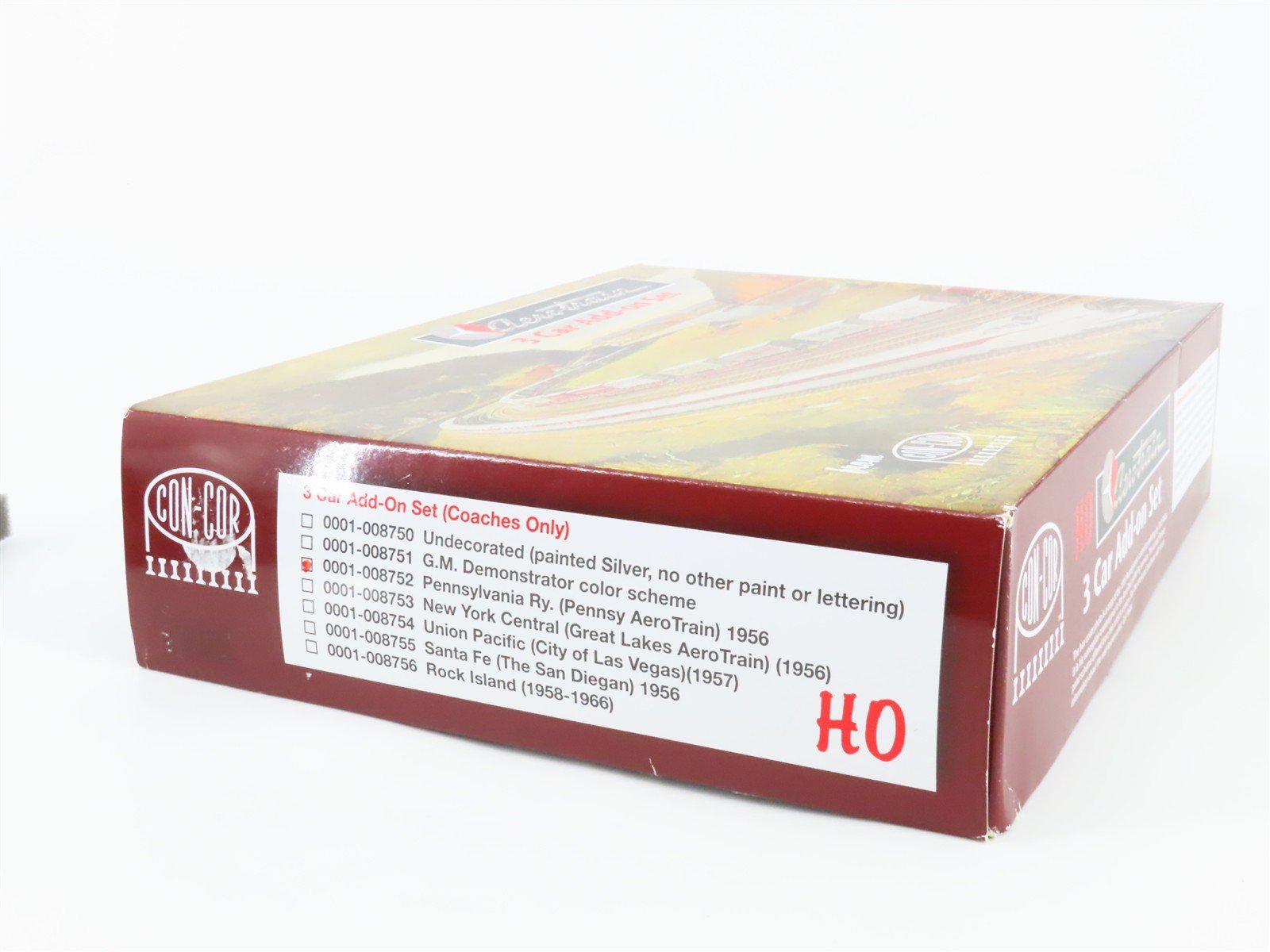 HO Con-Cor 0001-008752 PRR Pennsylvania '56 AeroTrain Passenger 3-Car Add-On Set