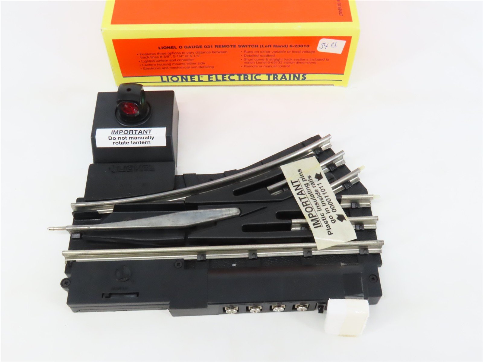 O Gauge 3-Rail Lionel 6-23010 Lefthand Remote Switch Track Piece