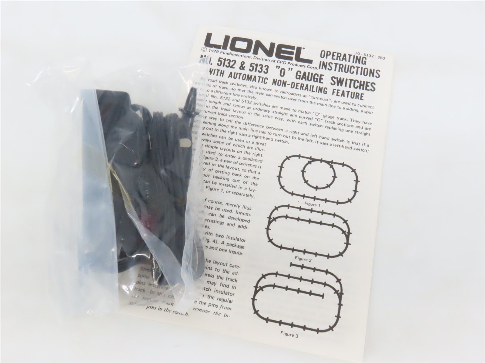 O Gauge 3-Rail Lionel 6-5132 Righthand Remote Switch Track Piece