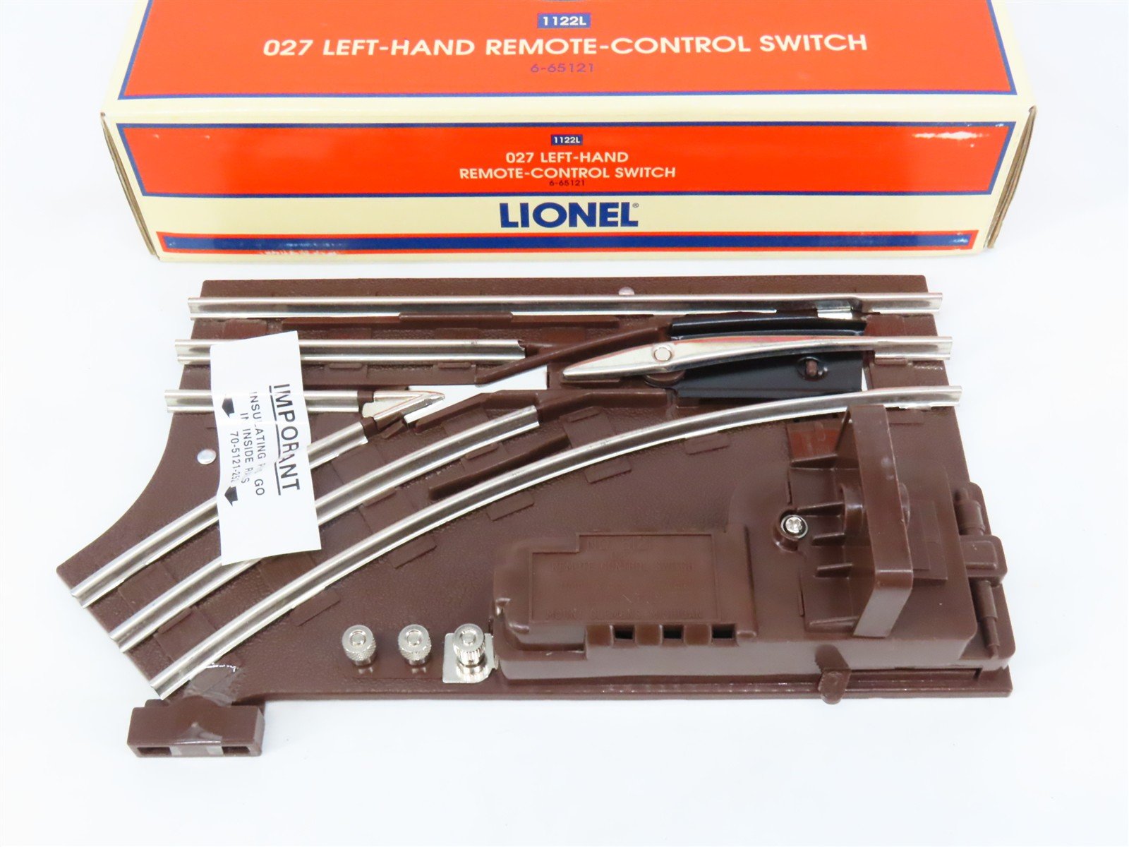 O Gauge 3-Rail Lionel 6-65121 Lefthand Remote Switch Track Piece