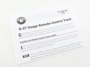 O-27 Gauge 3-Rail Lionel 6-12746 Operating Straight Track Piece