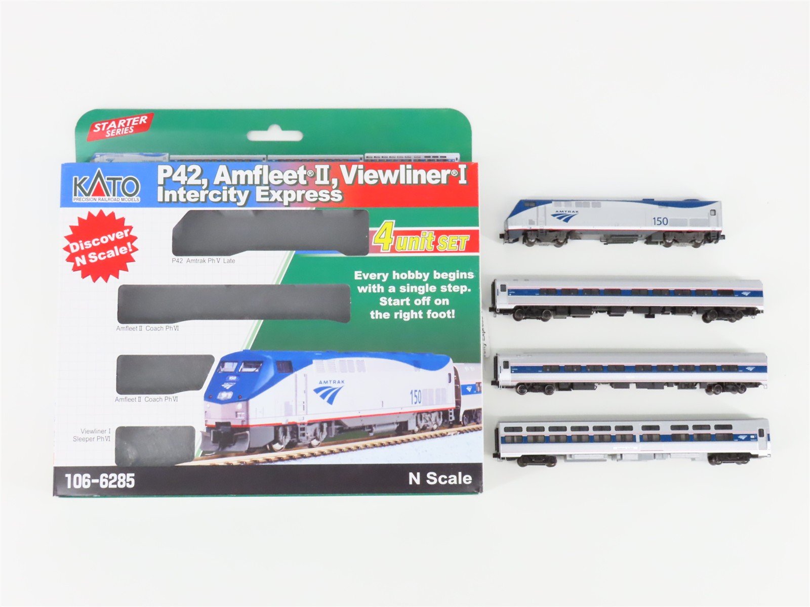 N Scale Kato 106-6285 Amtrak Intercity Express Diesel Passenger Set
