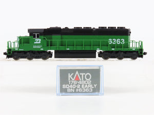 N Scale Kato 176-4802 BN Burlington Northern SD40-2 Diesel Locomotive #6363
