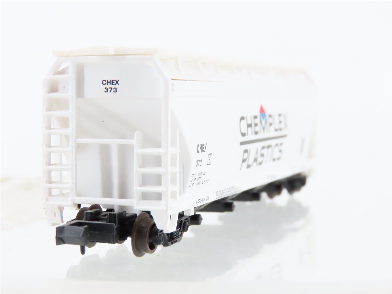 N Scale Atlas 3962 CHEX Chemplex Plastics ACF 4-Bay Covered Hopper #373