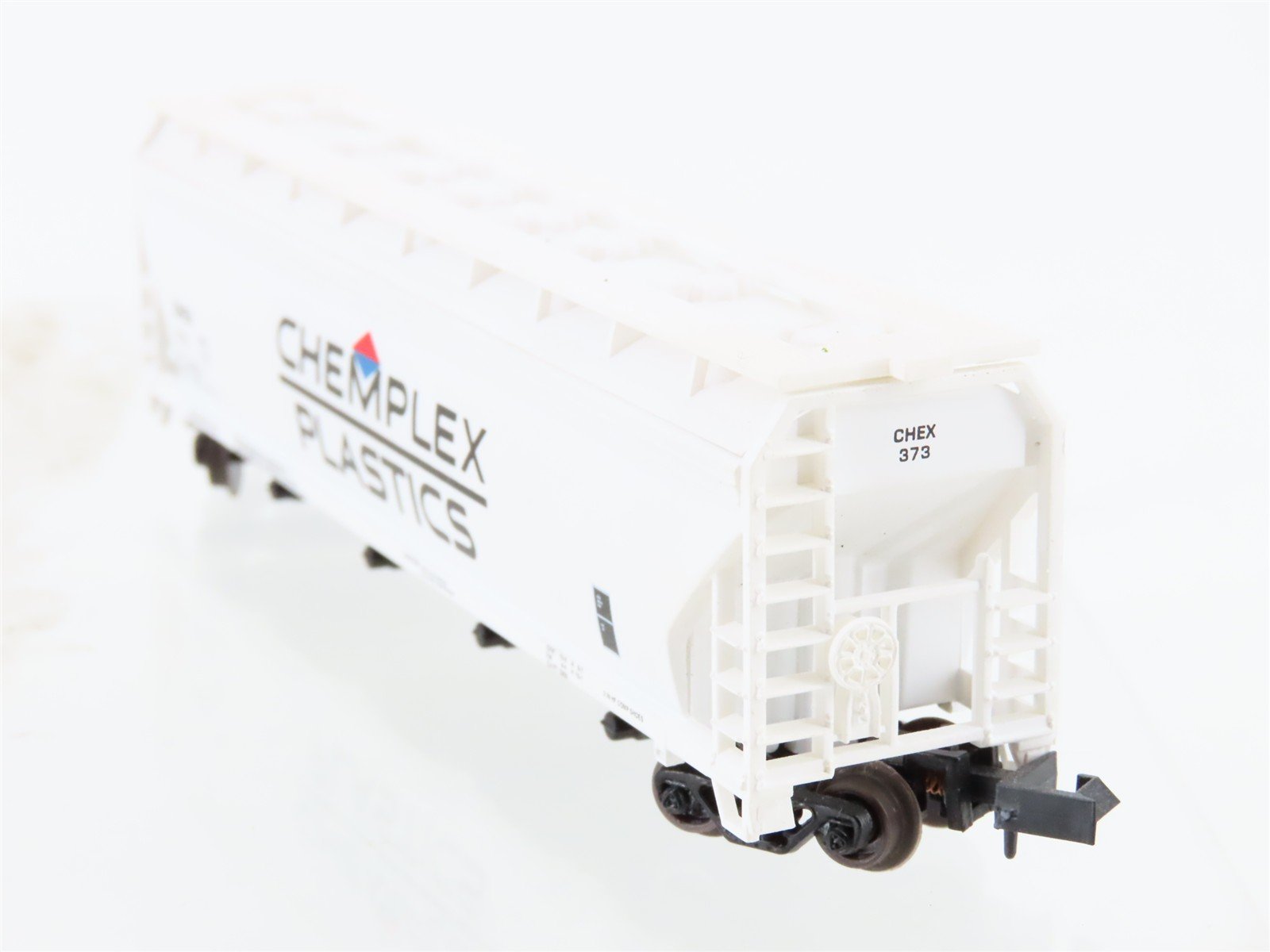 N Scale Atlas 3962 CHEX Chemplex Plastics ACF 4-Bay Covered Hopper #373