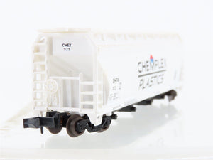 N Scale Atlas 3962 CHEX Chemplex Plastics ACF 4-Bay Covered Hopper #373