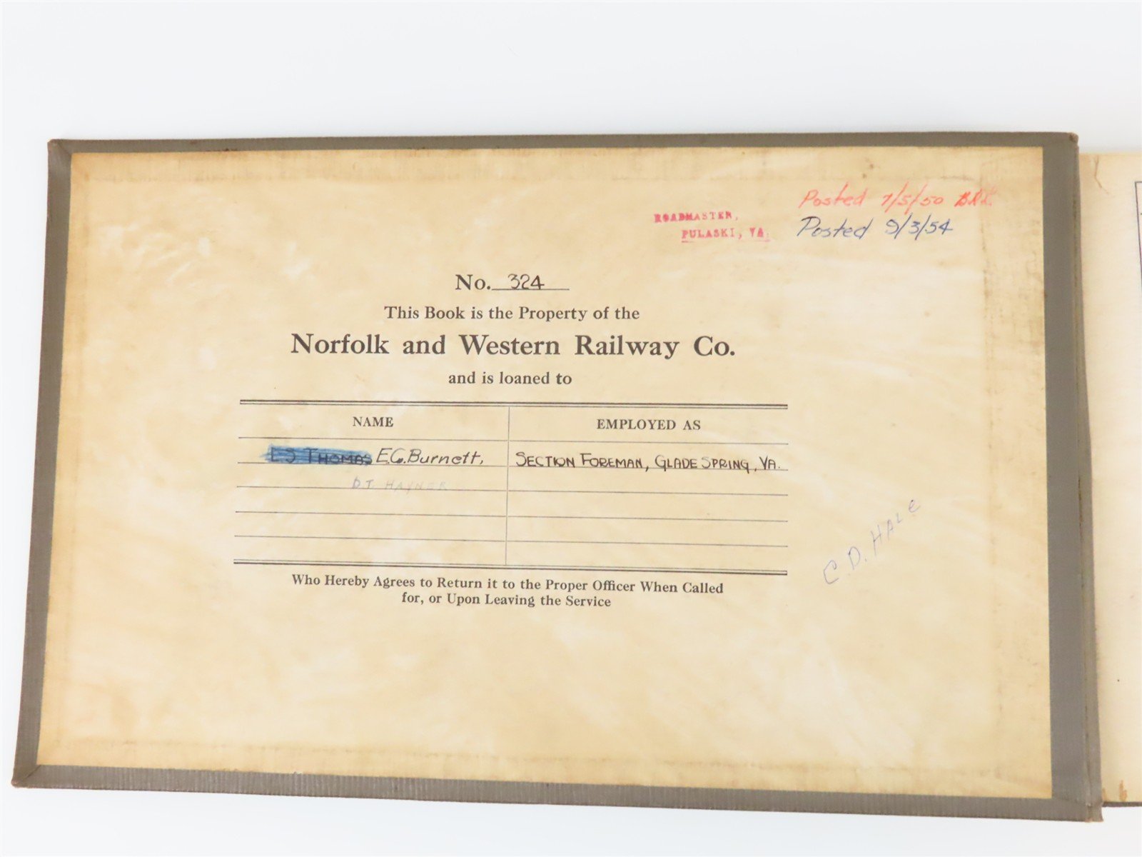Norfolk & Western Standard Plans Binder & Track Material Guide Booklet - 1950s