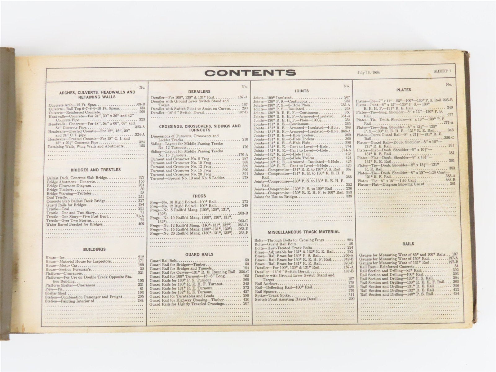 Norfolk & Western Standard Plans Binder & Track Material Guide Booklet - 1950s