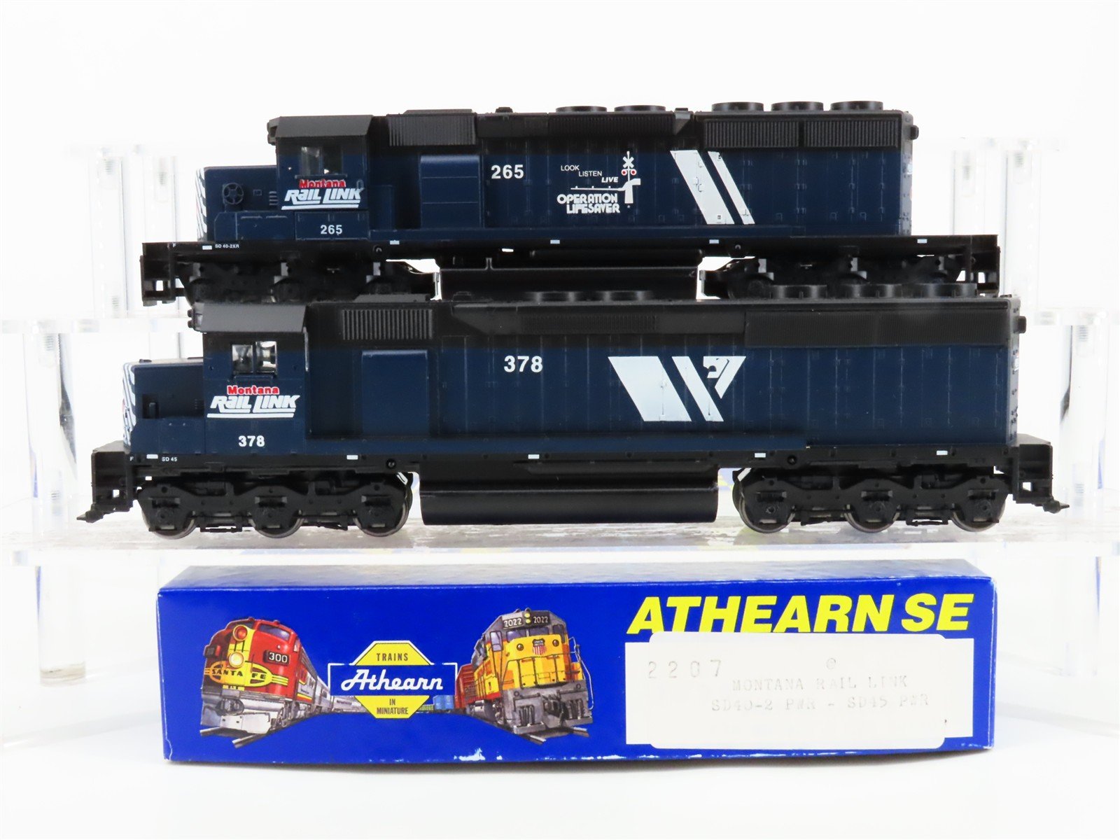 HO Scale Athearn SE 2207 MRL & Operation Lifesaver SD40-2/SD45 Diesel 2-Unit Set