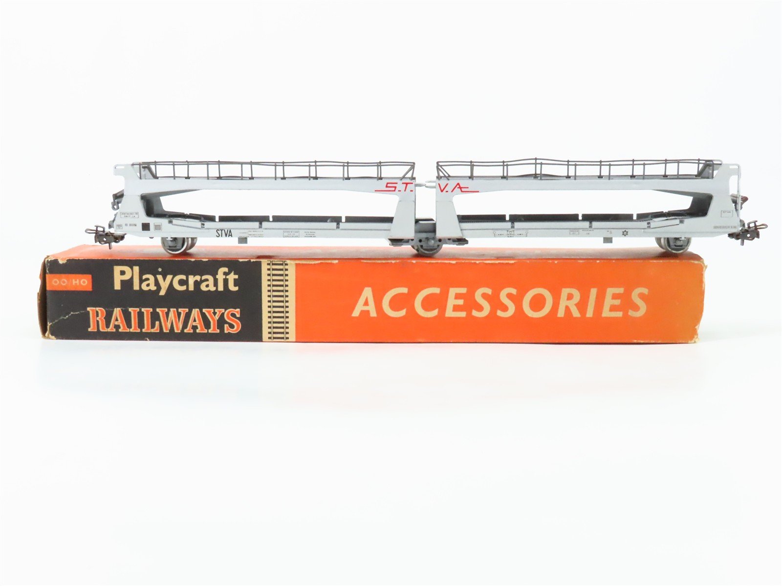HO Scale Playcraft P6571 SNCF French STVA Bi-Level Auto-Carrier #0047-1P w/ Cars