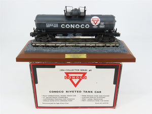 O 3-Rail K-Line K-639104 Conoco Gray Single Dome Tank Car Bank #1112 w/ Display