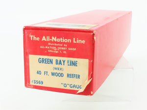 O Scale 2-Rail All-Nation Kit 3569 WRX Green Bay Route 40' Wood Reefer #9363