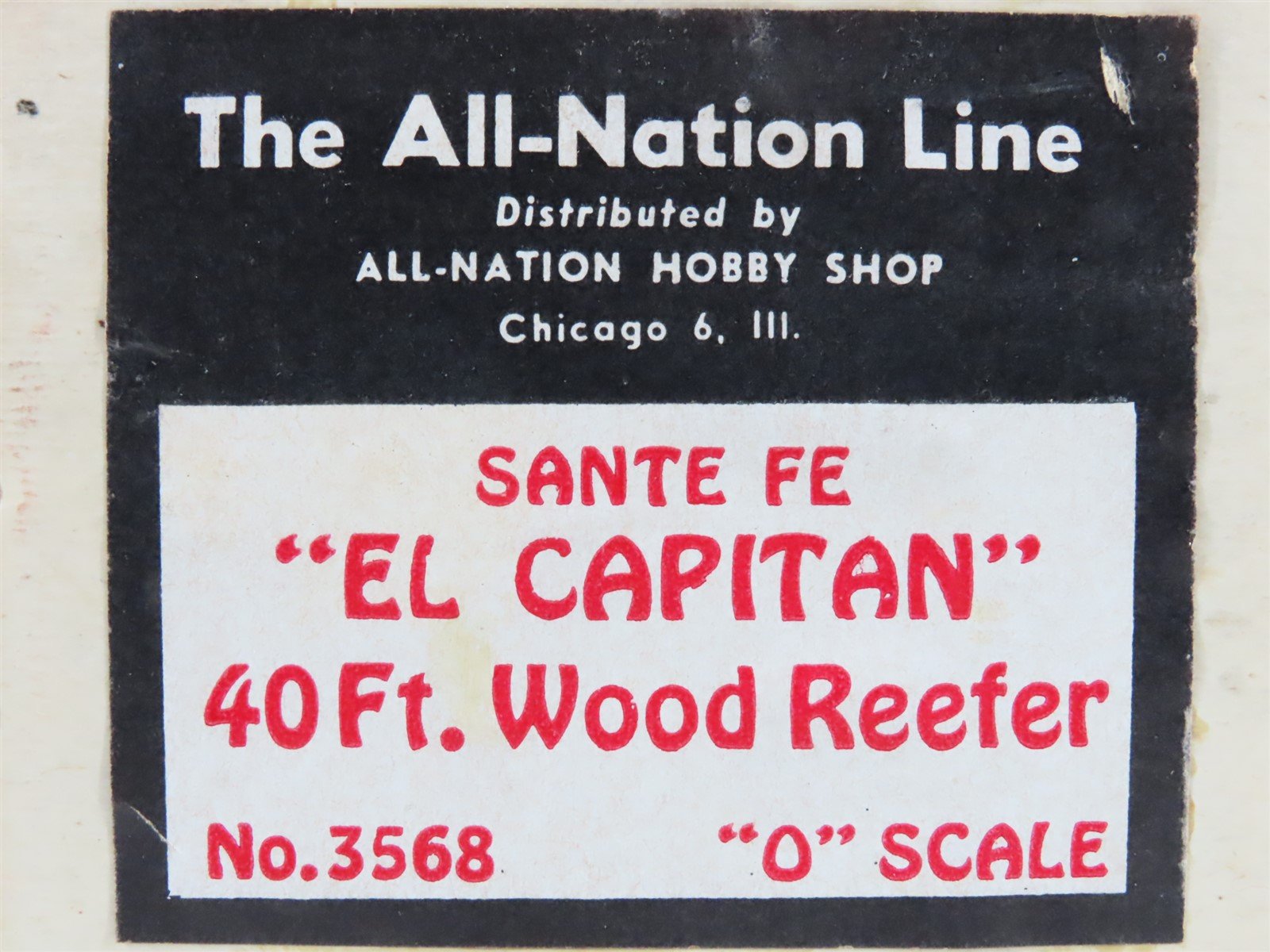 O Scale 2-Rail All-Nation Kit #3568 SFRD/ATSF El Capitan 40' Wood Reefer #34832