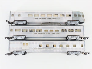 S Scale American Flyer Lines Streamlined Metal Passenger 3-Car Set