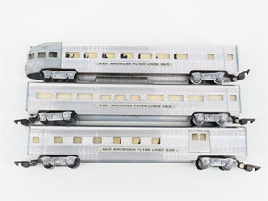 S Scale American Flyer Lines Streamlined Metal Passenger 3-Car Set