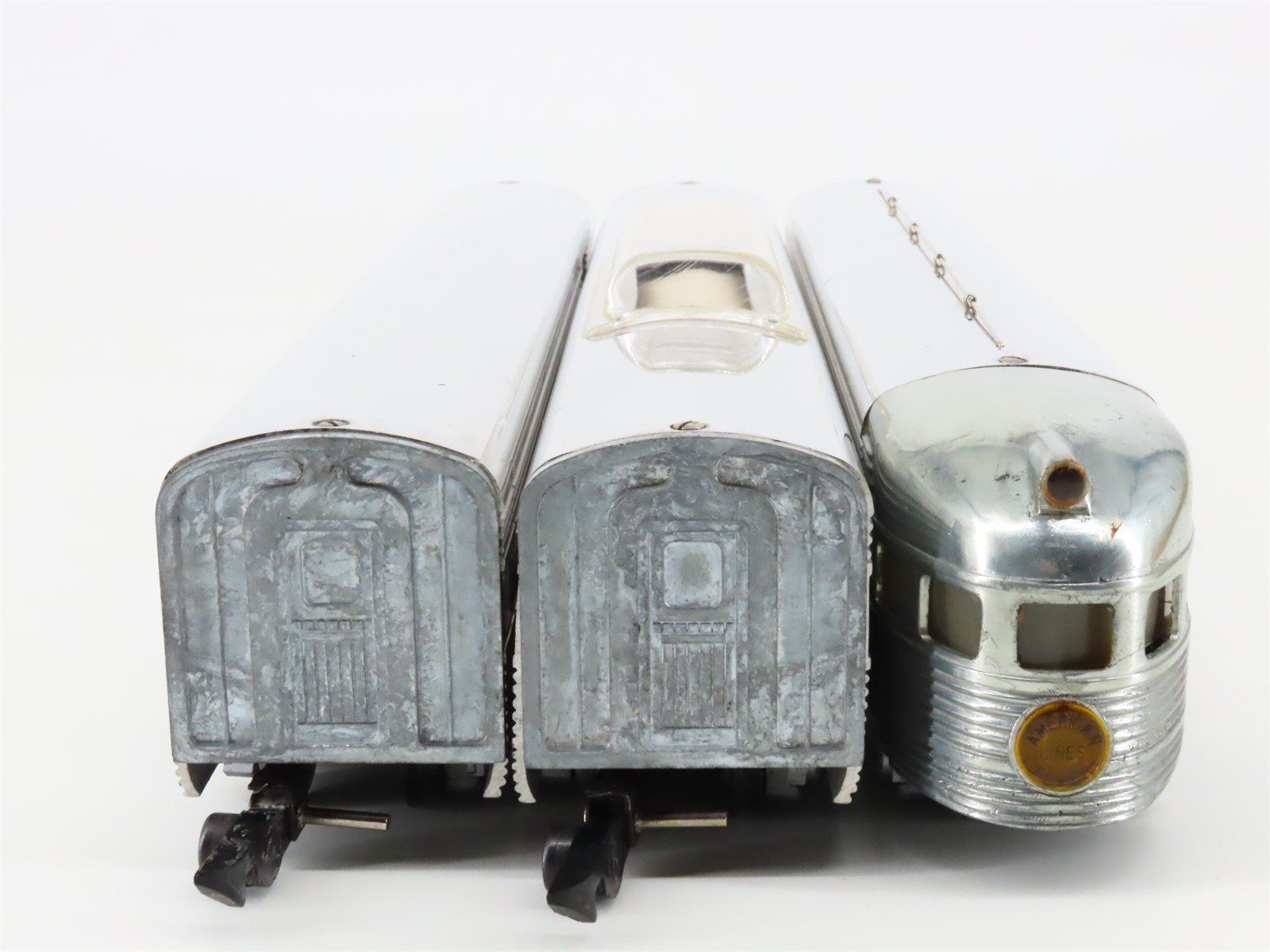 S Scale American Flyer Lines Streamlined Metal Passenger 3-Car Set