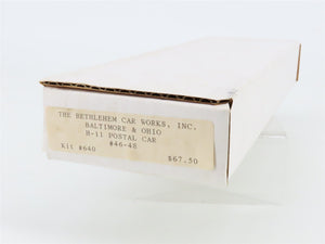 HO Bethlehem Car Works BRASS Kit #640 Undecorated B&O H-11 RPO Passenger Car