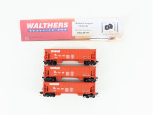 N Scale Walthers 932-38707 NS Norfolk Southern Ballast Hopper 3-Pack