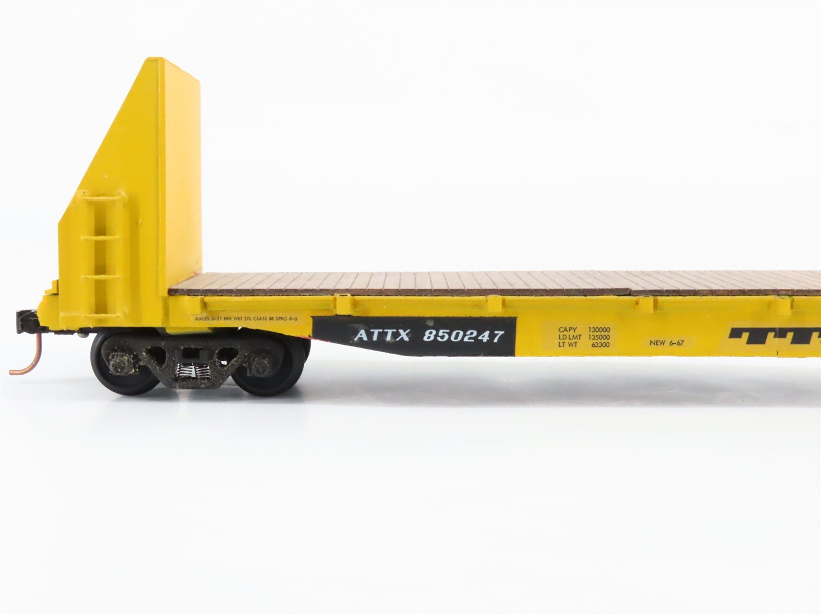 S Scale American Flyer ATTX Trailer Train Bulkhead Flatcar #850247 CUSTOM