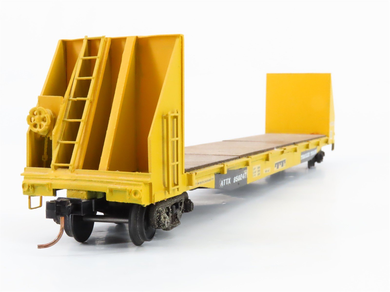 S Scale American Flyer ATTX Trailer Train Bulkhead Flatcar #850247 CUSTOM